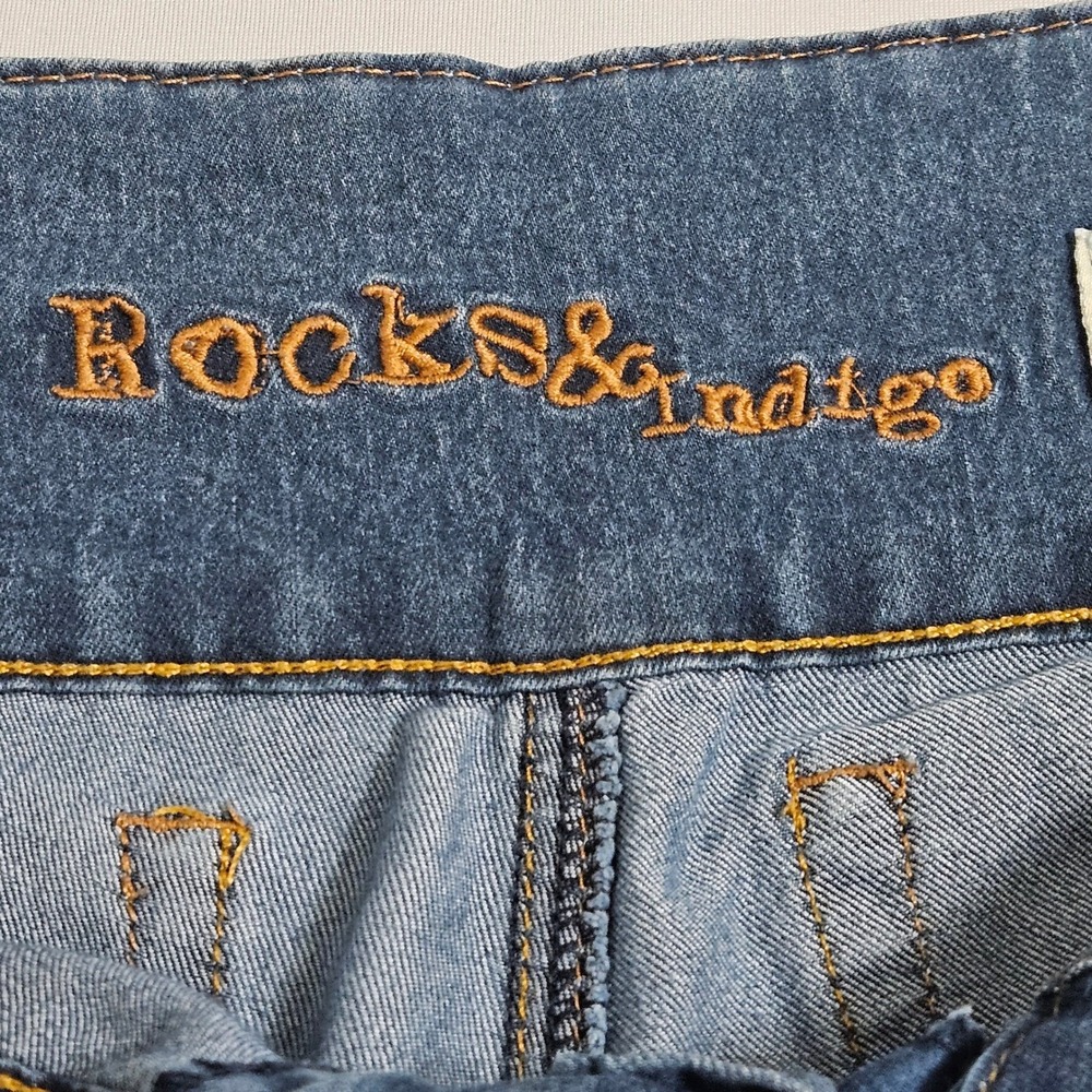Rocks & Indigo Mid-Rise 6 Button Flare Boho Retro Y2K Style Bell Bottom SZ 7 - Picture 6 of 12